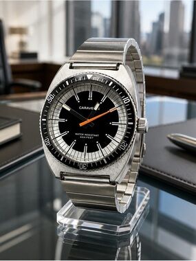CARAVELLE Devil Diver 666 1970's era Stainless Steel Mans Watch